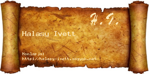Halasy Ivett névjegykártya